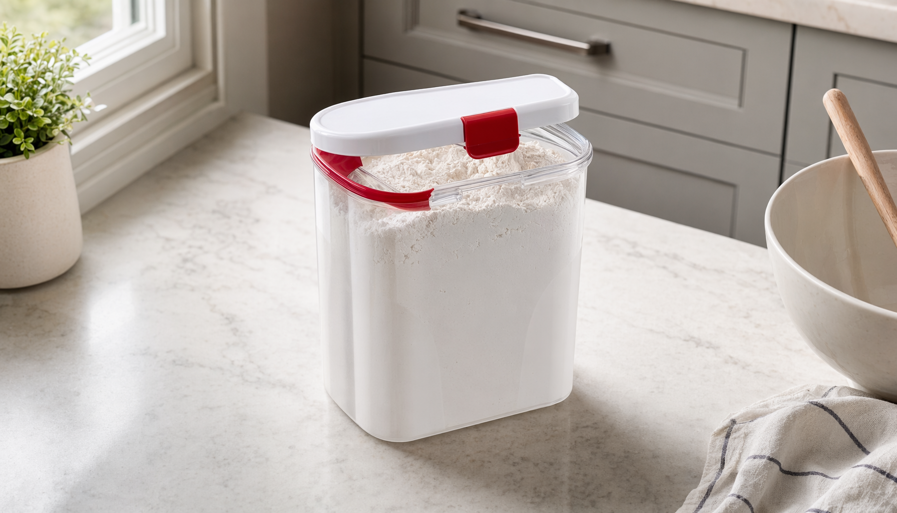 Airtight Flour Container 2026: Keep Flour Fresh, Pest-Free, and Scoopable 2 Airtight Flour Sugar Storage Container with Built-In Leveler for airtight flour container