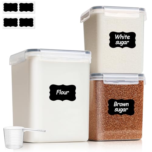 Airtight Flour Container 2026: Keep Flour Fresh, Pest-Free, and Scoopable 3 ComSaf Airtight Flour Sugar Containers for Pantry – 3-Piece — close-up