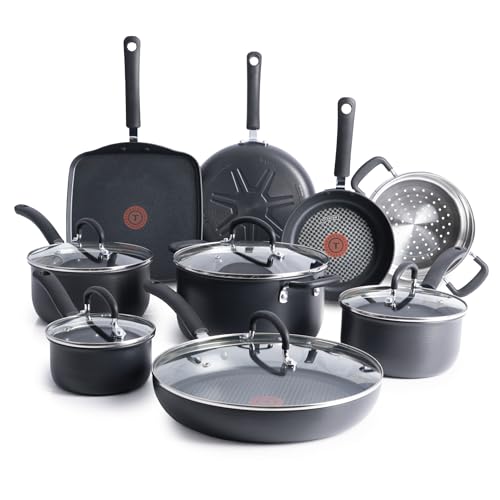 T-fal Ultimate Hard Anodized 14-Piece Nonstick Cookware Set  — close-up