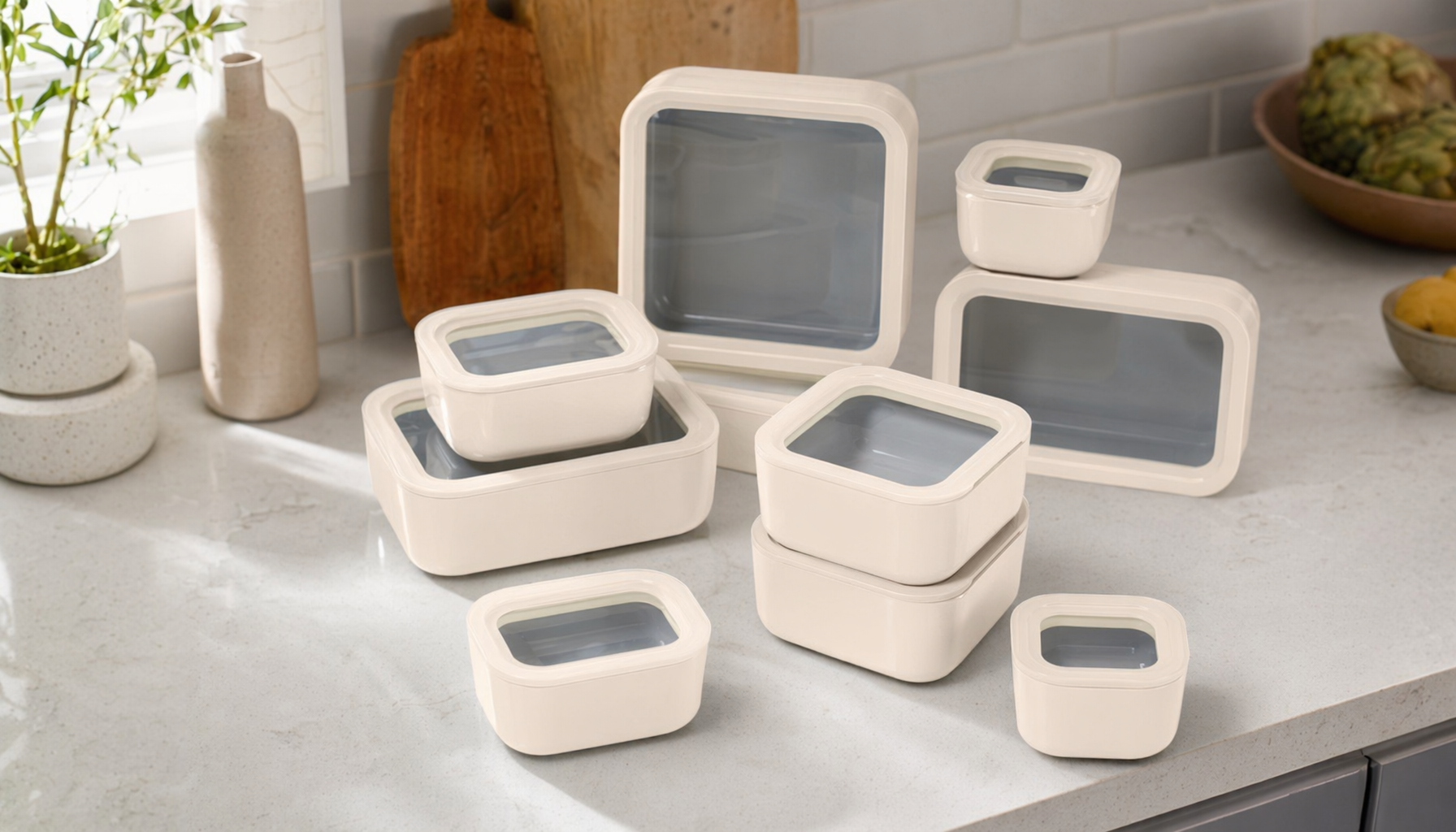 Caraway 22pc Ceramic-Coated Glass Food Storage Set for Meal  for caraway storage containers