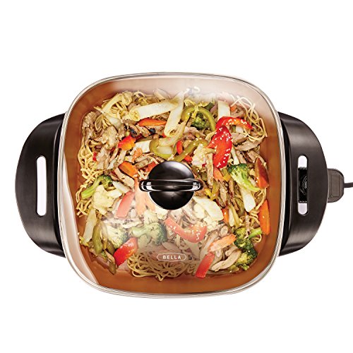 Best Electric Skillet 2026: Countertop Cooking for Any Kitchen 16 BELLA 12x12 Copper Electric Skillet with Titanium Nonstick, — close-up