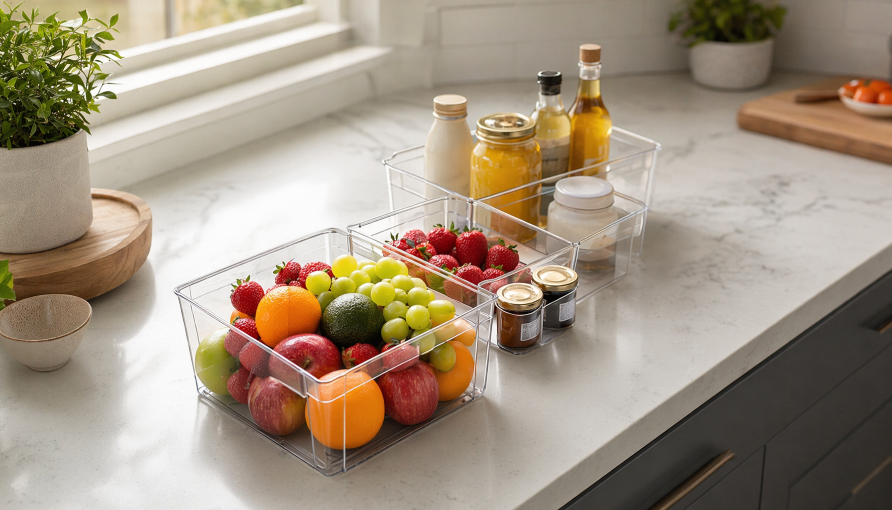 Fridge Pantry Organization Made Easy: Utopia Home Clear Stac for fridge organization bins