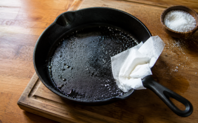 How to Clean a Cast Iron Skillet — illustration for HomeWhisk article
