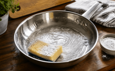 How to Clean Stainless Steel Pans — illustration for HomeWhisk article