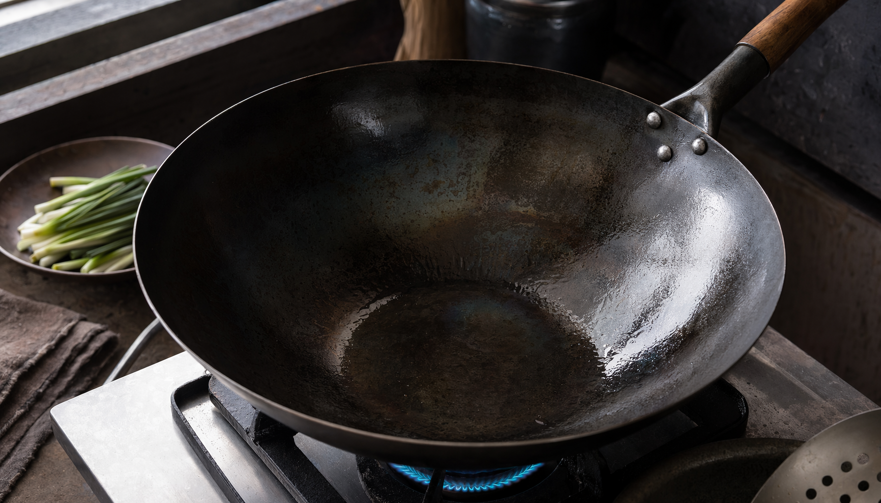 How to Season a Wok (Carbon Steel Step-by-Step) — illustration for HomeWhisk article