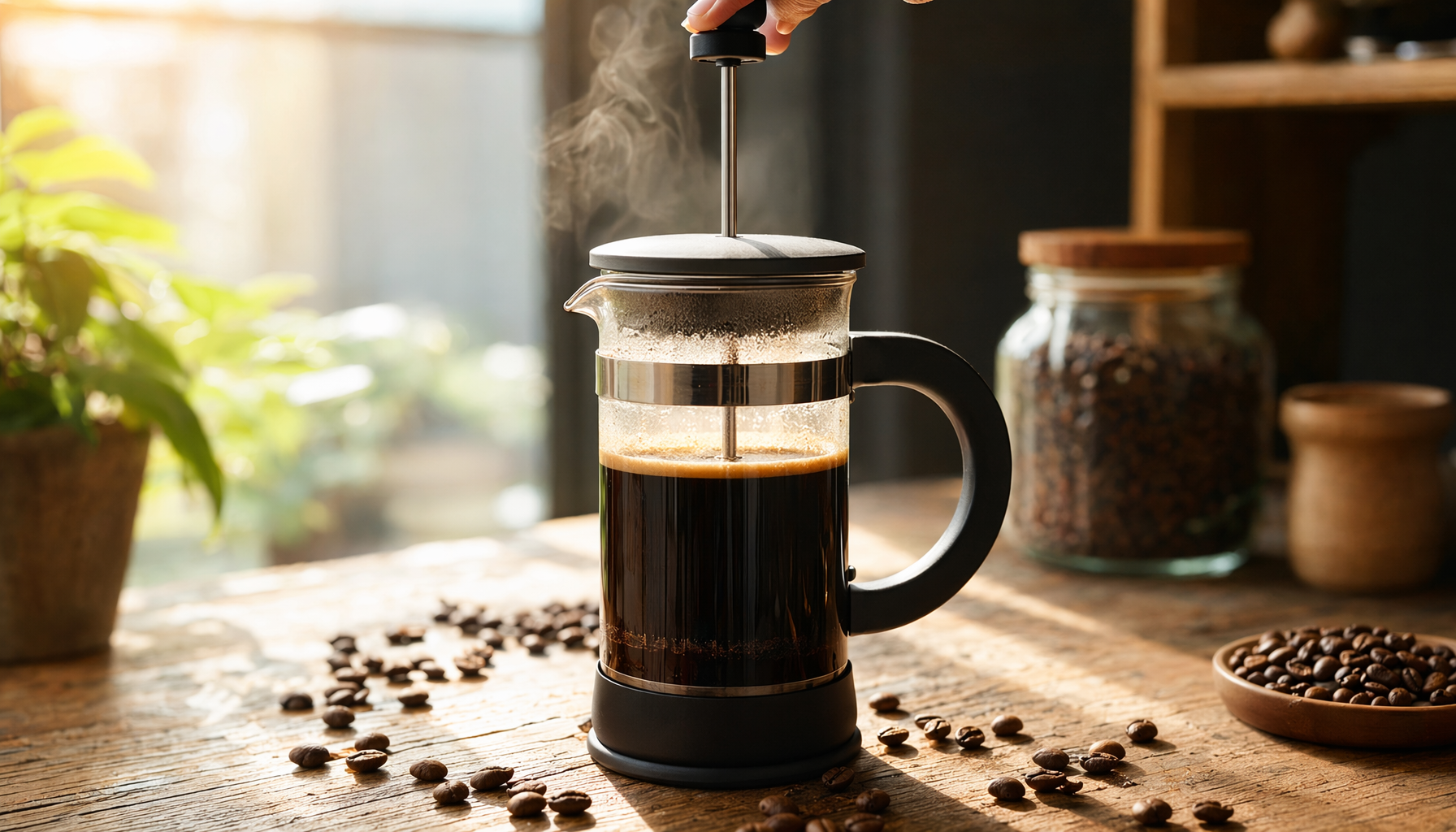 How to Use a French Press — illustration for HomeWhisk article
