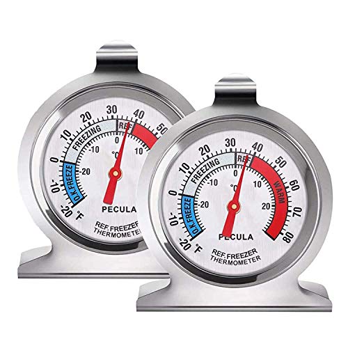 Best Refrigerator Thermometer 2026: Keep Your Food in the Safe Zone 4 PECULA 2-Pack Refrigerator Thermometer – Large Dial Fridge F — close-up