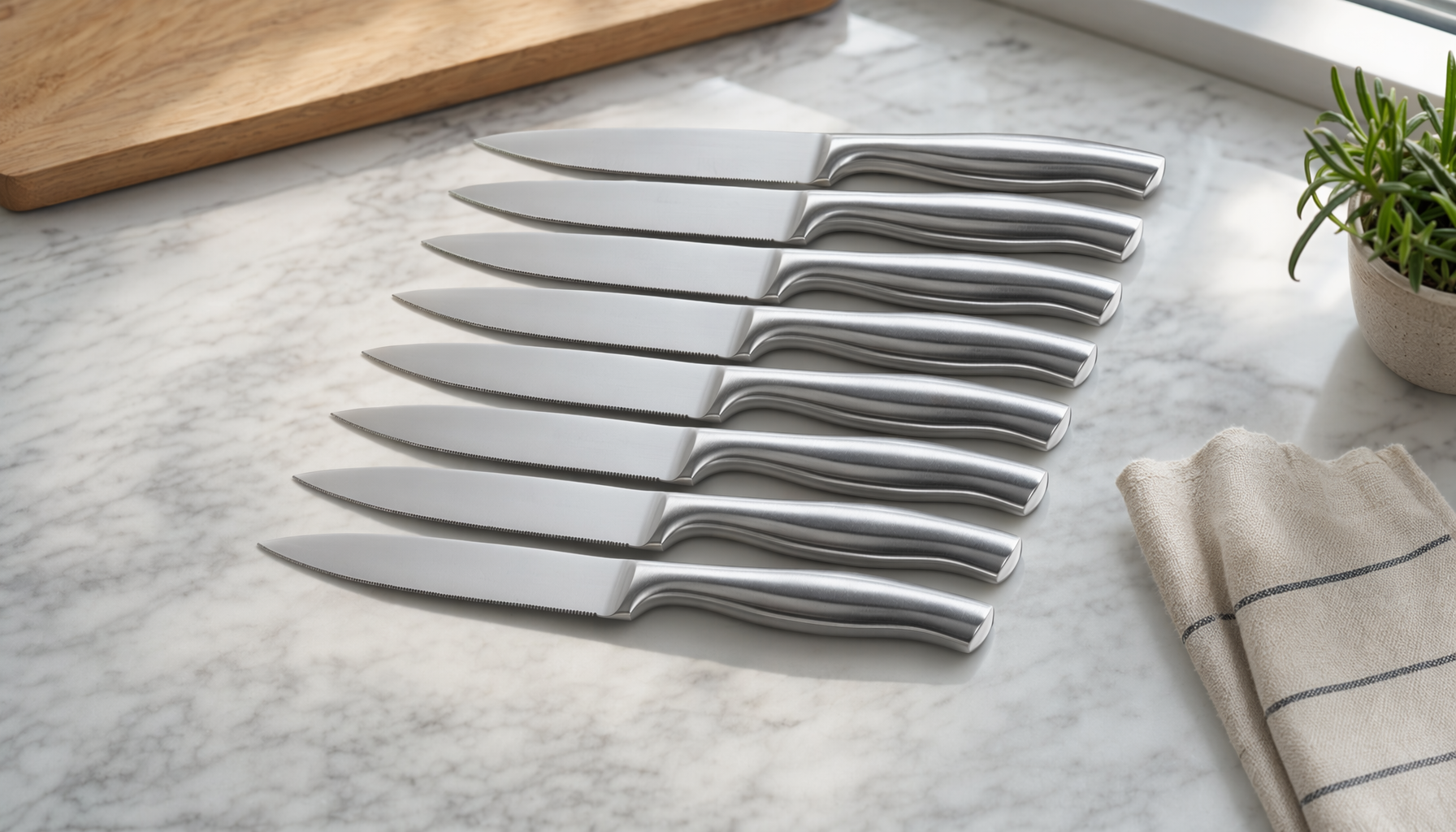 Aiheal 8-Piece Steak Knife Set – Micro Serrated Stainless St for stainless steel steak knives