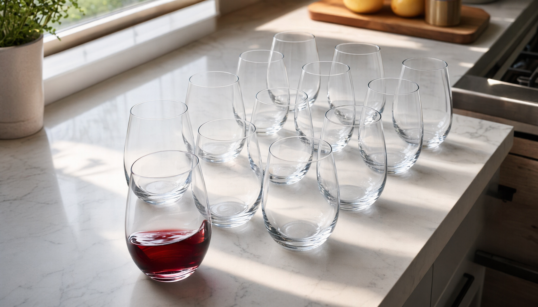 The Stemless Wine Glasses Worth Using Every Night 2 FAWLES Stemless Wine Glasses Set of 12, 15 Oz Dishwasher Saf for stemless wine glasses