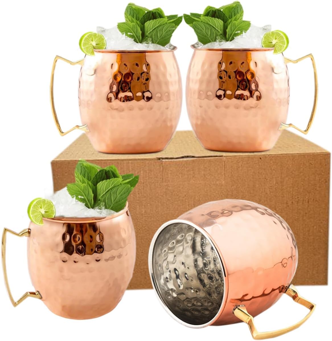 Moscow Mule Mugs Set of 4 – BOLD DIVINE 18oz Hammered Copper — additional pick